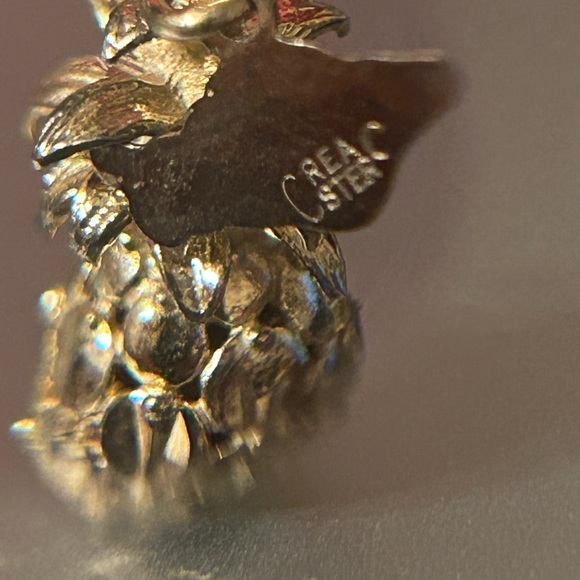 Vintage Crea Sterling Silver Gold Vermeil Pineapple Charm Pendant 925 - Picture 5 of 8